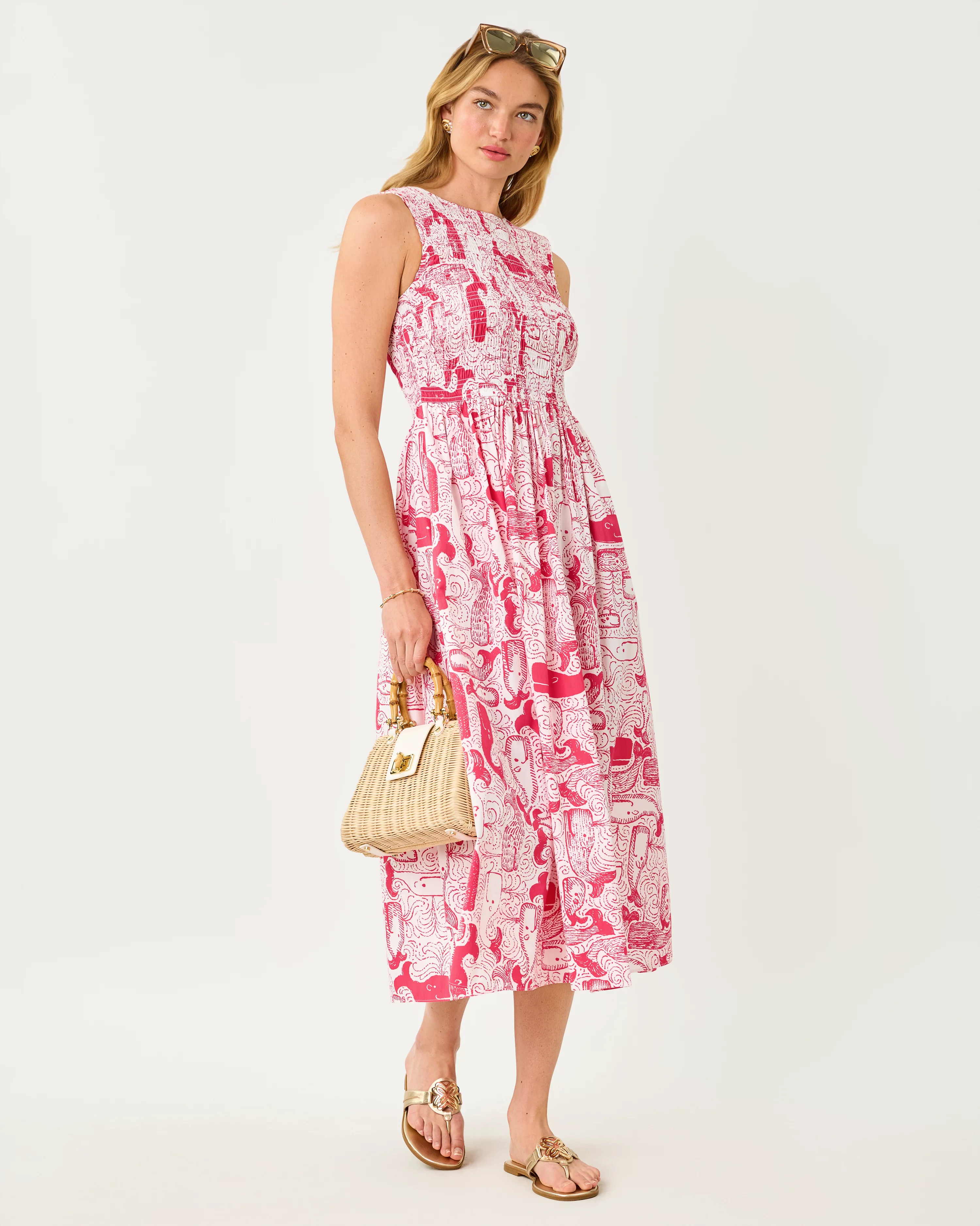 Daisey Smocked Midi Dress | Lilly Pulitzer
