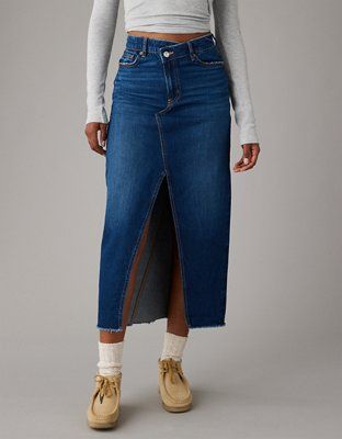 AE '90s Denim Maxi Skirt | American Eagle Outfitters (US & CA)