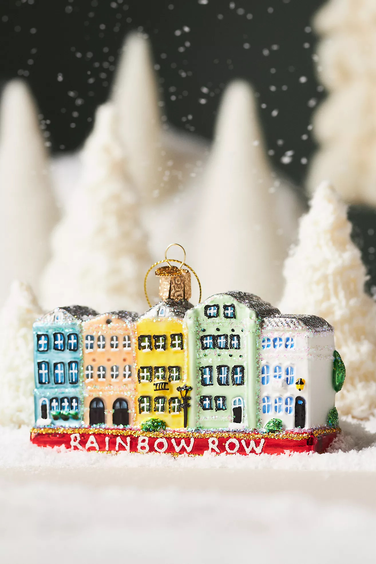 Rainbow Row Glass Ornament | Anthropologie (US)