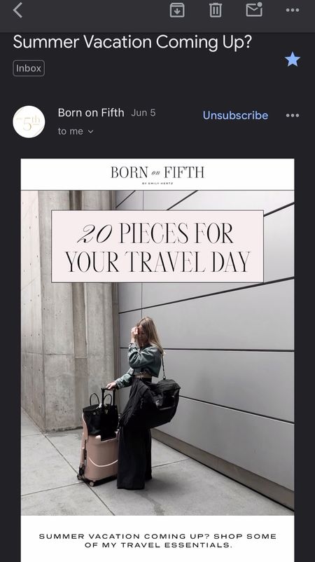 Saks email from last week! Featuring my favorite travel pieces!