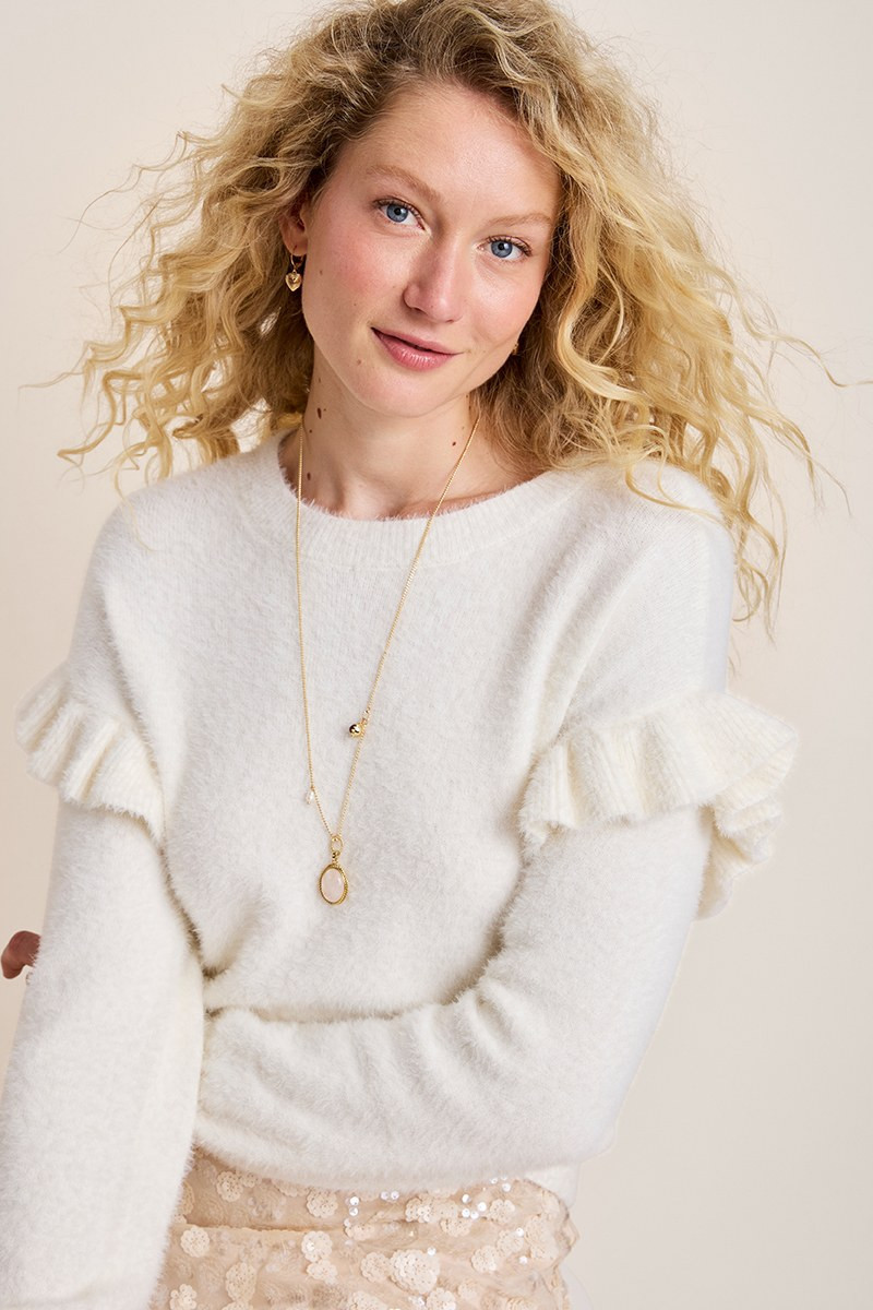 Marcie Ruffle Sweater | Francesca's