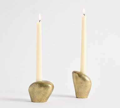 Brass Stone Candle Holder | Pottery Barn (US)