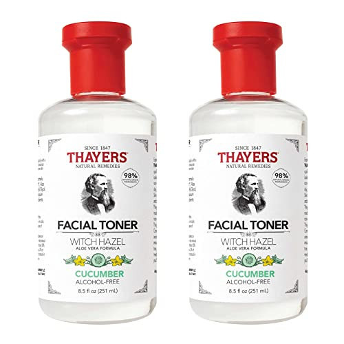 Thayers Alcohol-Free, Hydrating Cucumber Witch Hazel Facial Toner with Aloe Vera Formula, 8.5 Oz (Pack of 2) | Amazon (US)