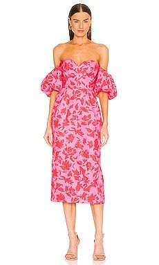 AMUR Micaela Sweetheart Dress in Plumeria Pink Abstract Floral from Revolve.com | Revolve Clothing (Global)
