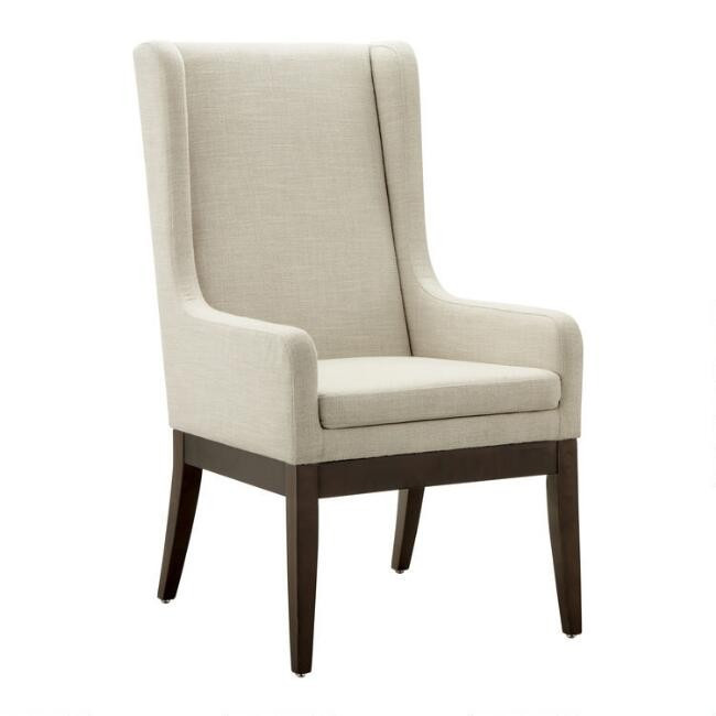 Ivory Dexter Wingback Upholstered Dining Armchair | World Market