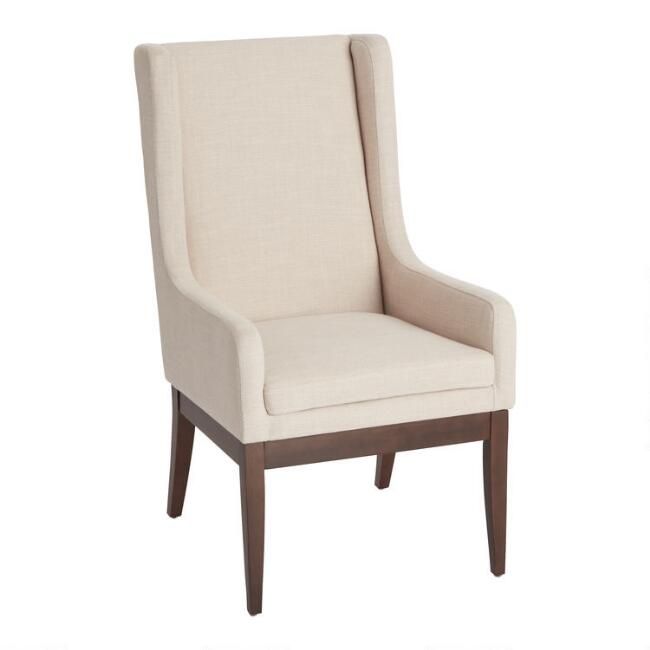 Ivory Dexter Wingback Upholstered Dining Armchair | World Market