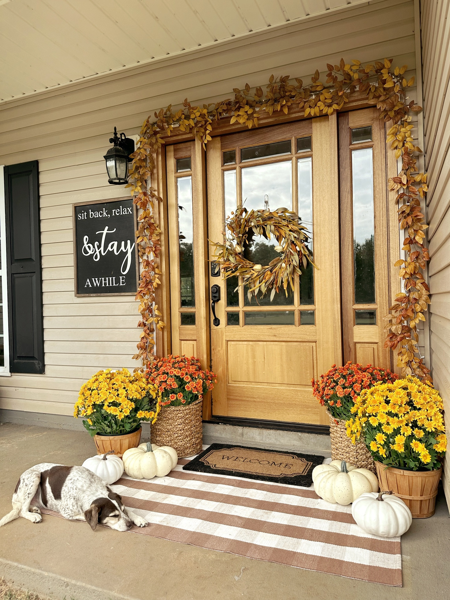 Fall porch decor! Linked below! 