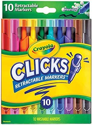 Crayola Washable Markers with Retractable Tips, Clicks, School Supplies, Art Markers, 10 Count | Amazon (US)