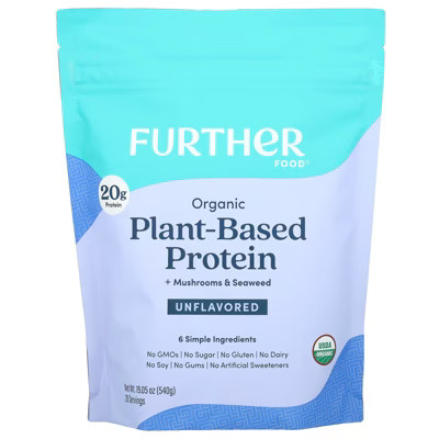 Further Food Organic Plant-Based Protein + Mushrooms & Seaweed, Unflavored, 19.05 oz (540 g) | Target