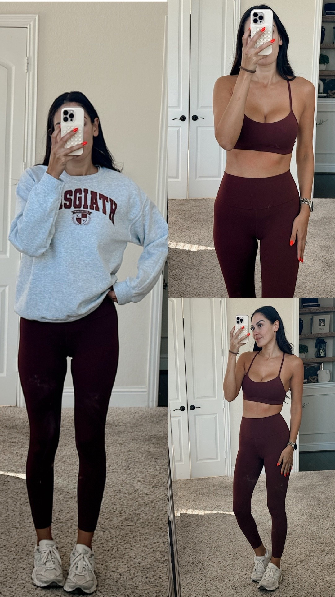 Medium sweater
Medium bra
Xs leggings 

#LTKfitnessgoals #LTKmorningroutine #LTKdayinmylife
