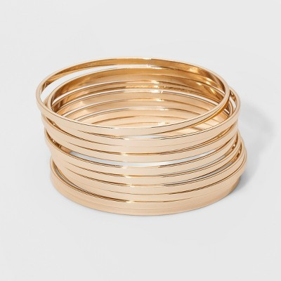 Bangle Bracelet 10pc - A New Day™ Gold: Iron Material, Continuous Closure, One Size Fits Most | Target