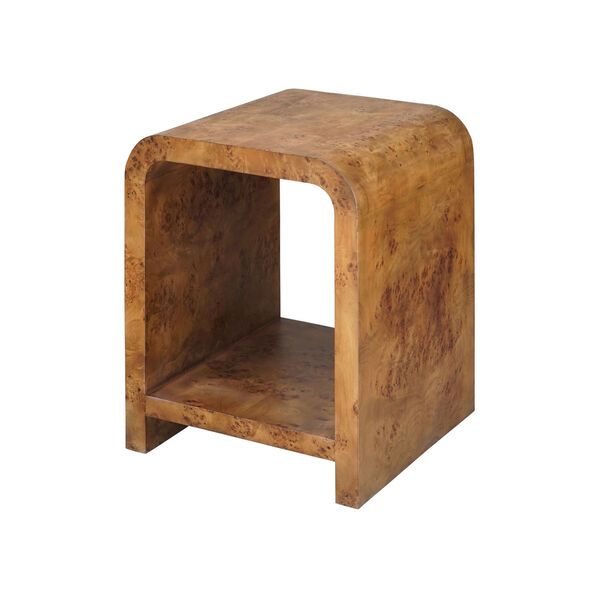 Matte Dark Burl Wood Side Table | Bellacor