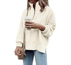Imily Bela Womens Tunic Sweater Fall Long Sleeve 1/4 Zip Pullover Sweaters Oversized Slouchy Ribb... | Amazon (US)