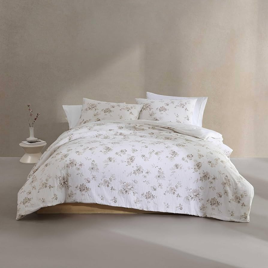 Calvin Klein - Queen Duvet Cover Set, Super Soft Cotton Bedding with Matching Shams, Floral Home ... | Amazon (US)