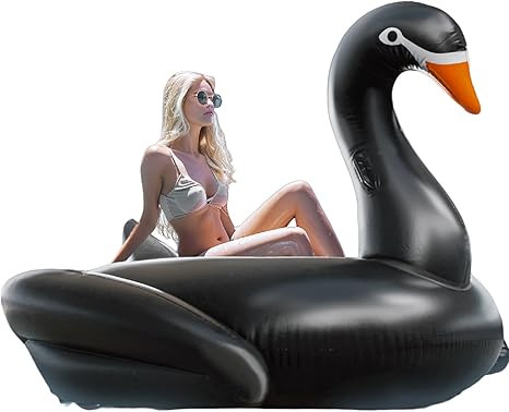 Giant Pool Float Adult Heavy Duty 70" Black Swan Pool Floaties for Adults Swimming Pool Lounger F... | Amazon (US)