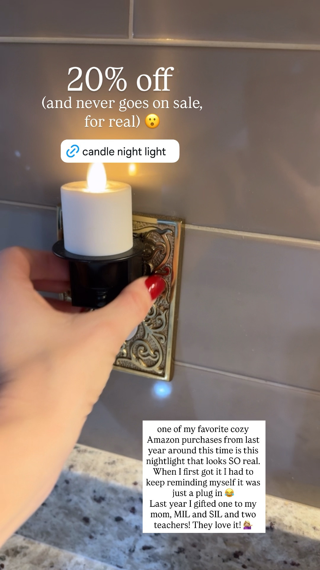 This blameless candle night light was one of my favorite cozy purchases from Amazon last year! It makes a great gift for teachers, friends or a stocking stuffer 

#LTKSaleAlert #LTKFindsUnder50 #LTKHome