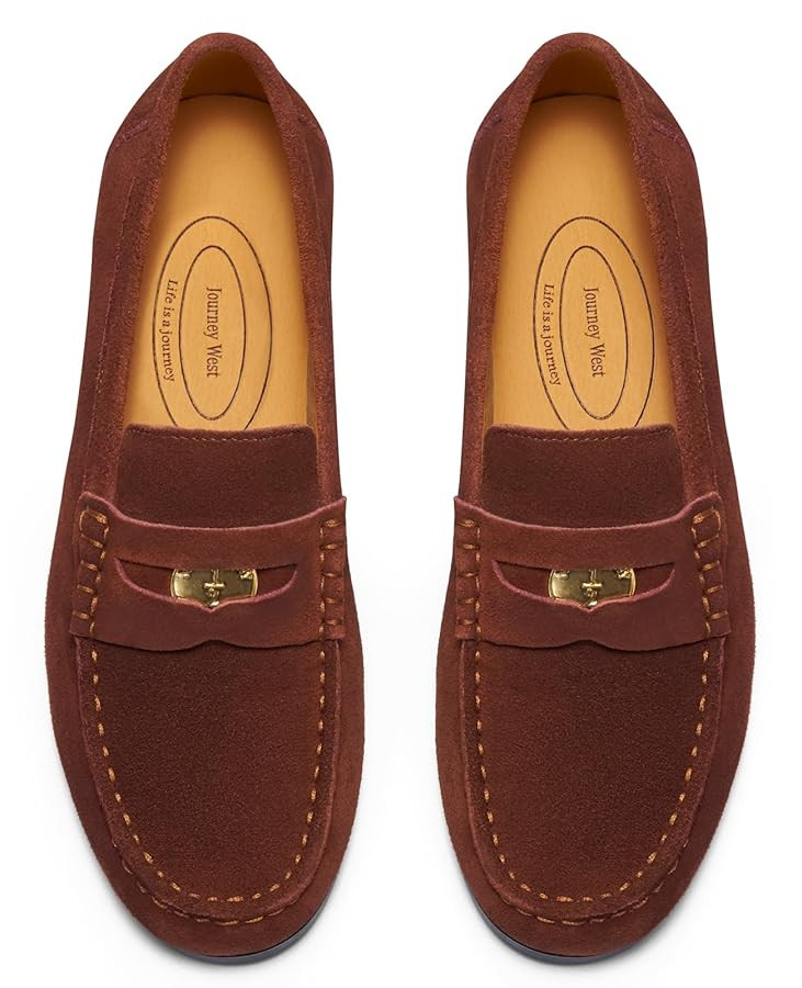 Journey West Ivy Style Suede Slip-on Penny Loafers Shoes for Women | Amazon (US)
