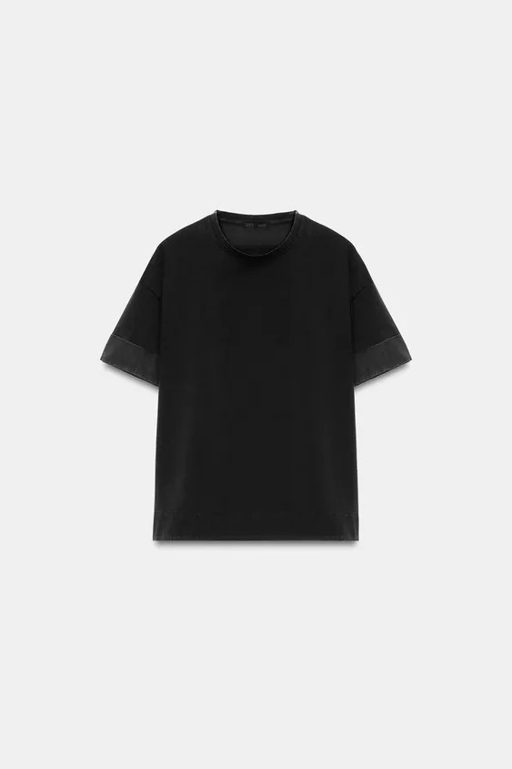 HEAVY COTTON SHORT SLEEVE T-SHIRT | Zara UK