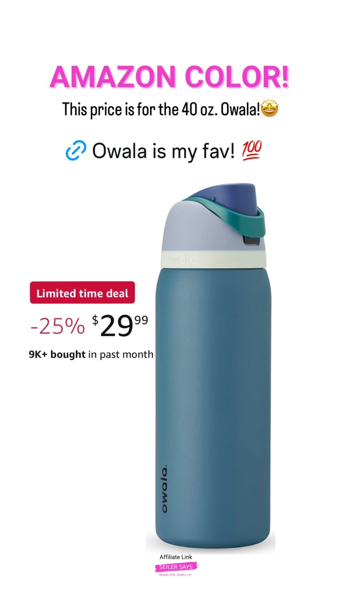 This price is for the 40 oz. Owala!🤩 Amazon

#LTKKids #LTKOver40 #LTKU