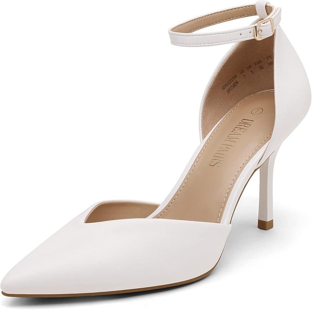 DREAM PAIRS Women’s High Heels Strappy Closed Toe Stiletto Ankle Strap Pointed Toe D'Orsay Heel... | Amazon (US)