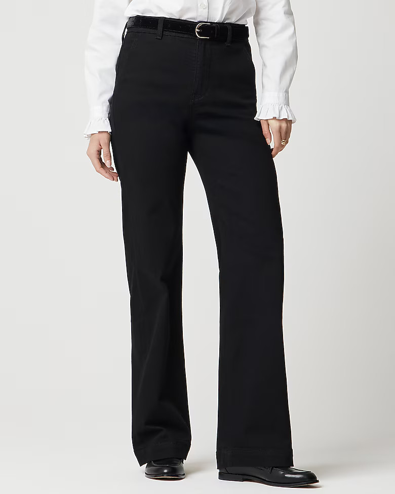 Petite high-rise black trouser jean in all-day stretch | J.Crew Factory