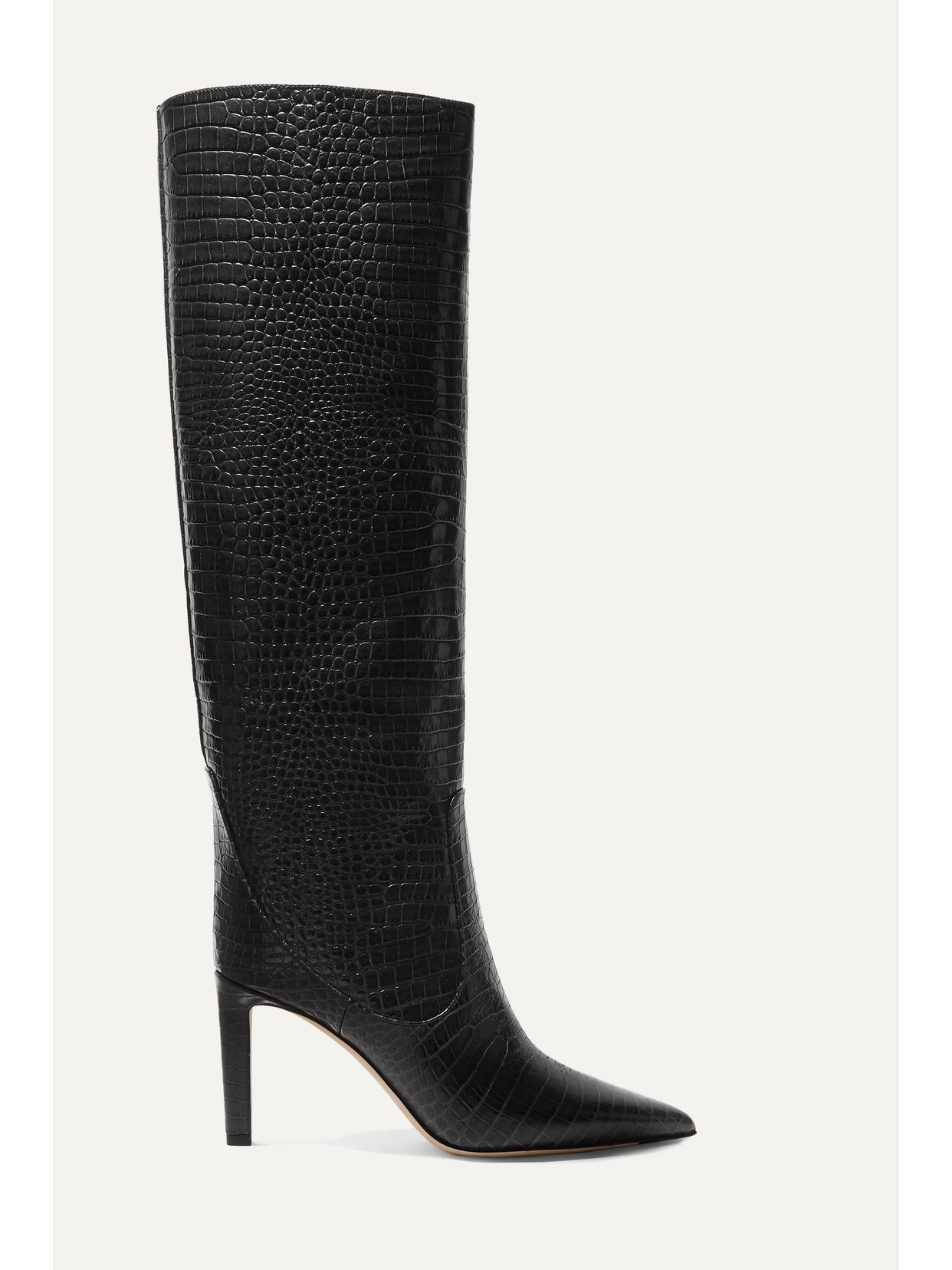 Jimmy Choo - Mavis 85 Croc-effect Leather Knee Boots - Black | NET-A-PORTER (US)