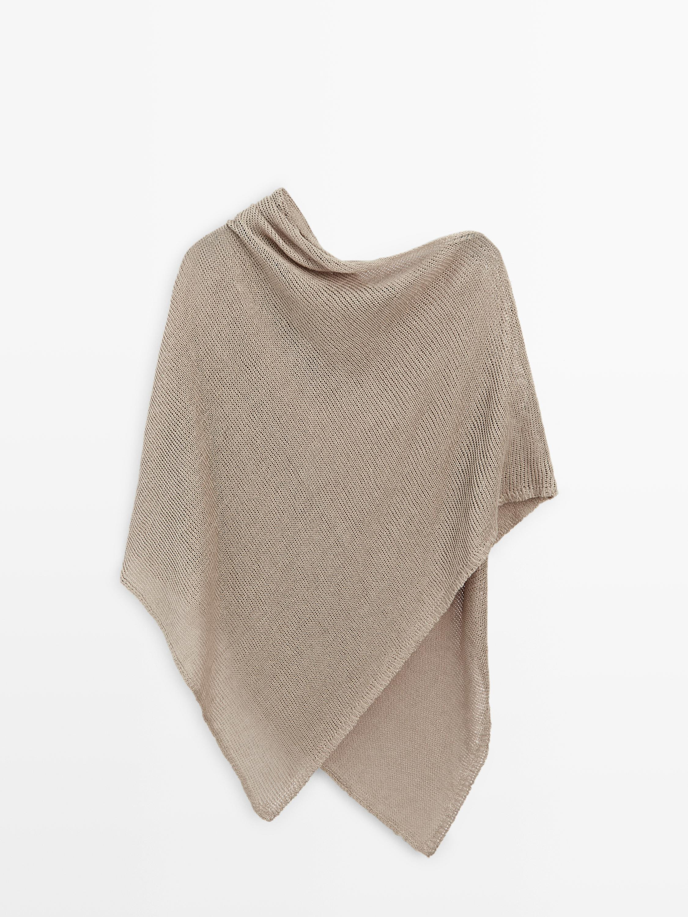 Tricot cape van linnenmix | Massimo Dutti NL