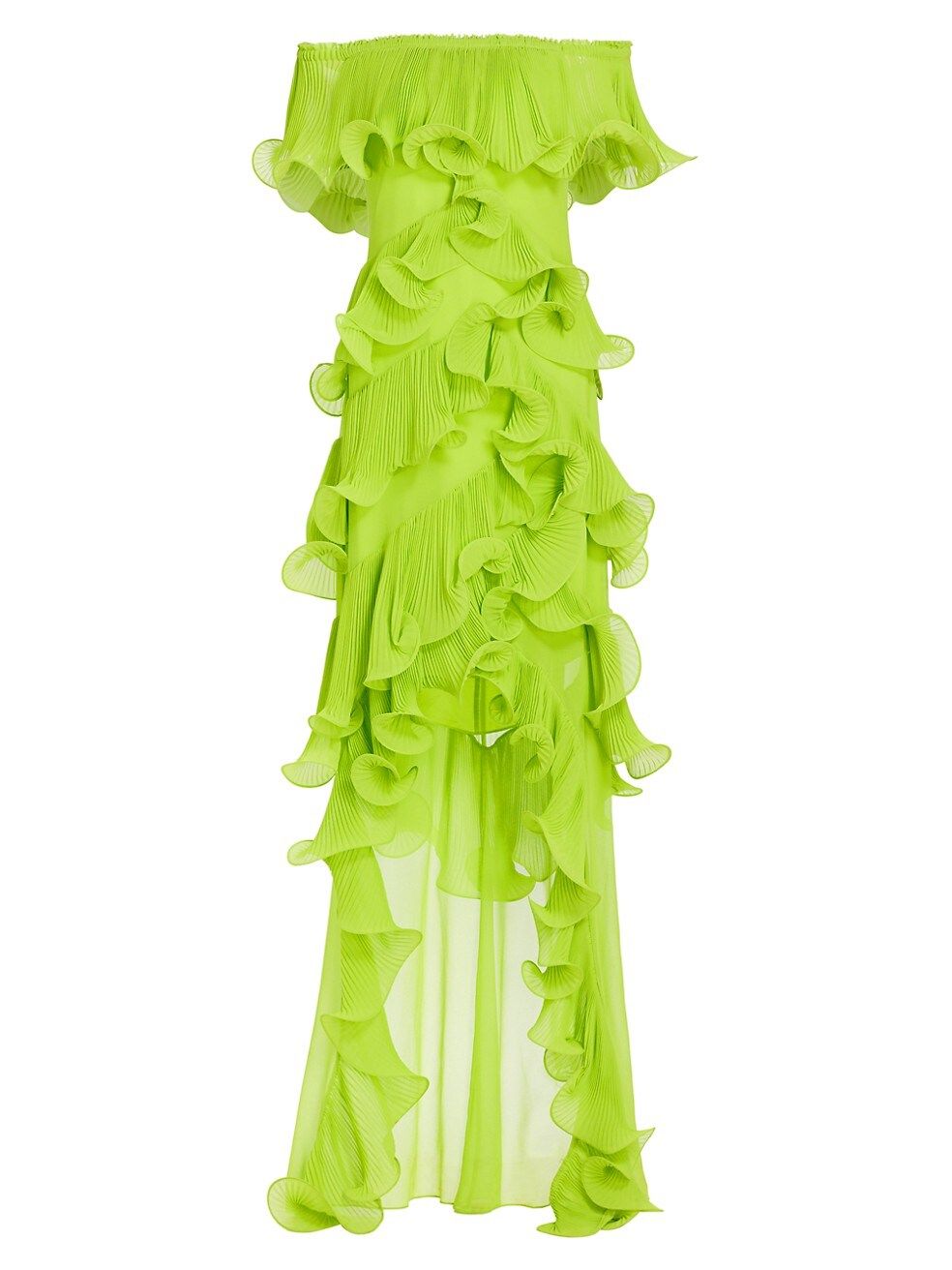 Badgley Mischka Octopus High-Low Ruffle Gown | Saks Fifth Avenue