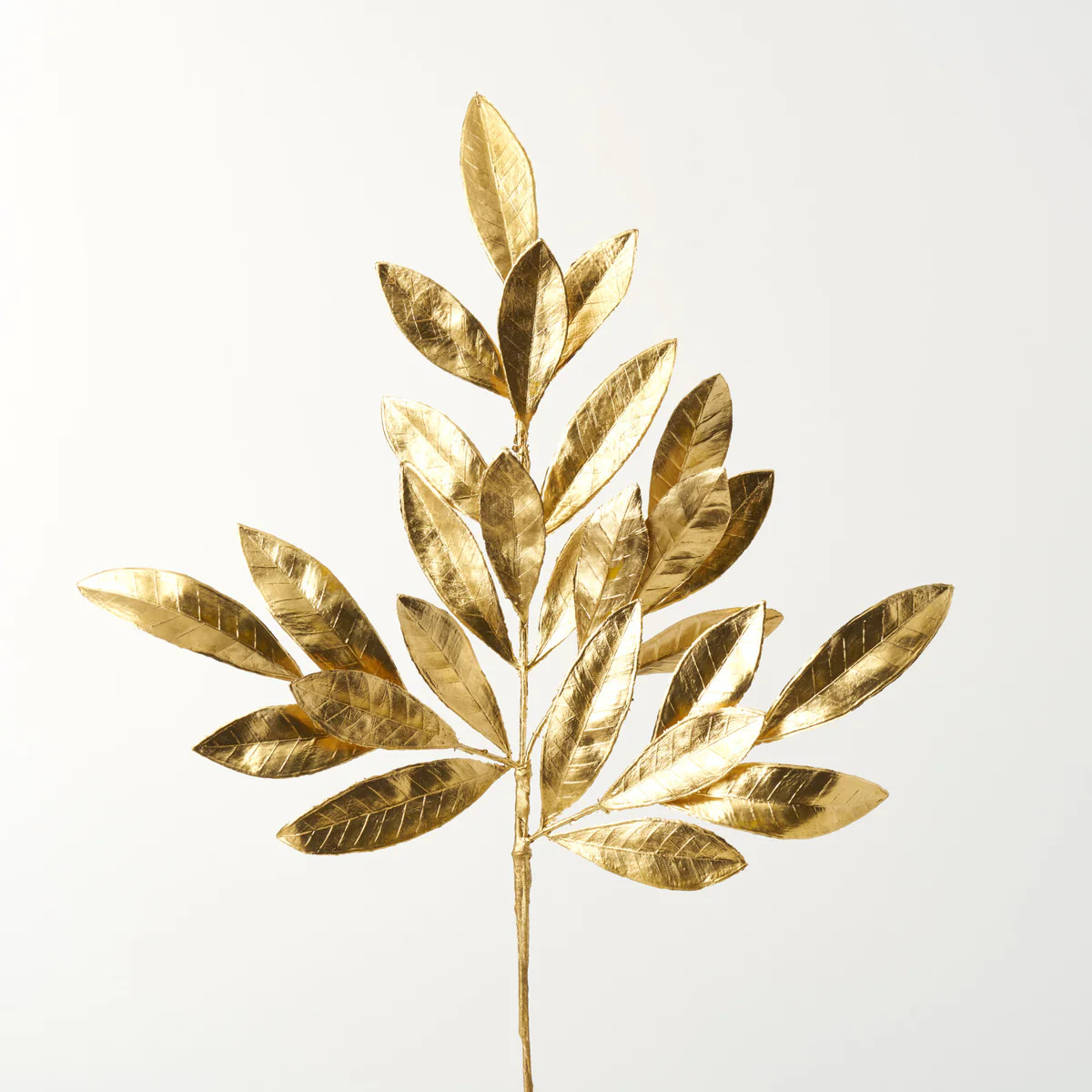 Metallic Gold Bay Leaf Pick Spray Faux Christmas Stem | Darby Creek Trading
