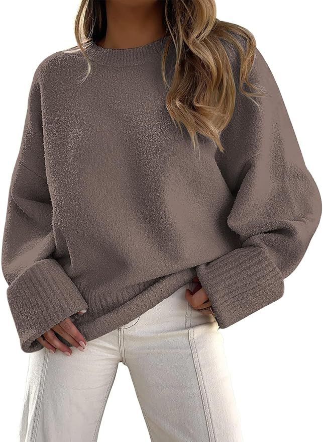 LILLUSORY Women's Oversized Sweaters Fuzzy Chunky Warm Pullover Sweater | Amazon (US)