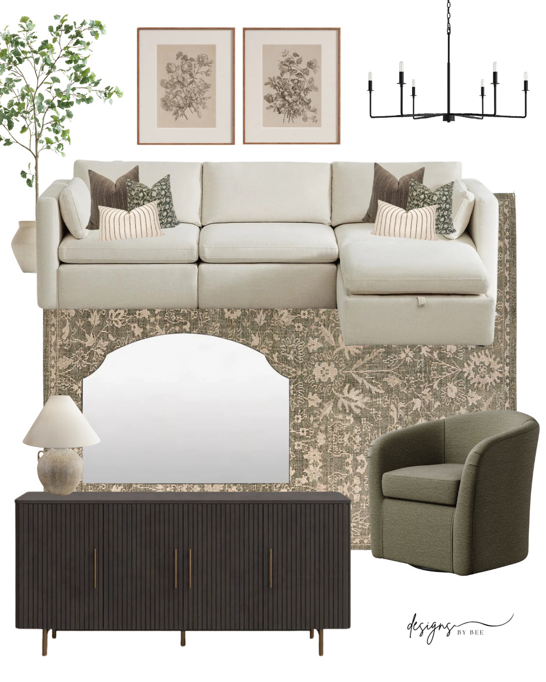 living room ideas, living room decor, living room inspiration, vaulted ceiling living room, fireplace living room, cozy living room, neutral living room, neutral home decor, modern traditional living room, transitional living room, classic living room, elegant living room, family room ideas, family room decor, sectional sofa, cream sectional, neutral sectional, green accent chair, olive green chair, vintage rug, neutral rug, black media console, fluted media console, living room furniture, living room styling, traditional home decor, modern traditional home, timeless home decor, cozy home inspiration, designer living room, home decor ideas, interior design inspiration, living room makeover, beautiful living room, warm neutral home, light and airy home, southern home decor, classic home interior, cozy home design, fireplace decor, vaulted ceiling decor, home styling, neutral home inspiration 

 