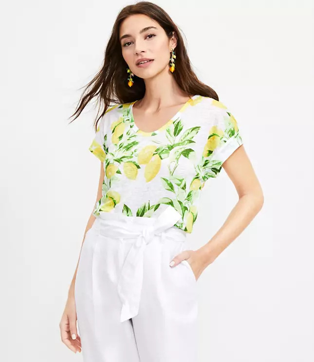 Lemon Linen Tee | LOFT
