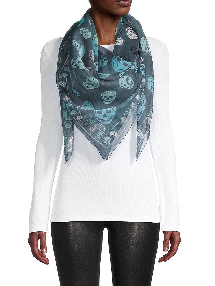 Alexander McQueen Women's Box Skull Silk Scarf - Sapphire | Saks Fifth Avenue OFF 5TH