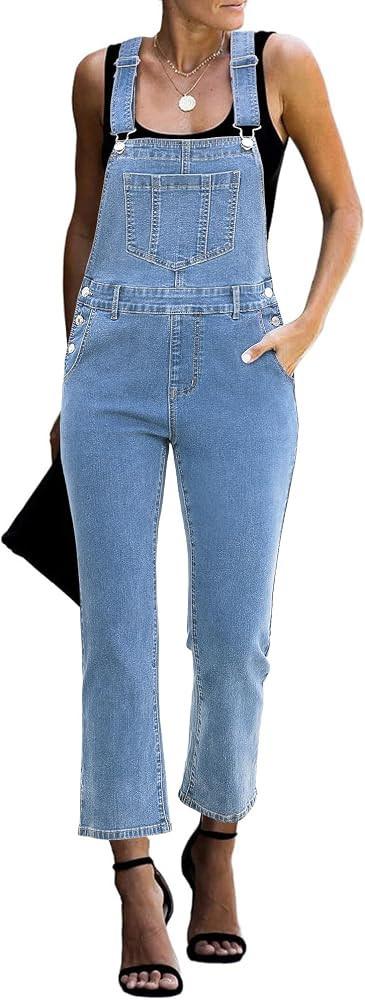 luvamia Jean Overalls for Women Fashion Bootcut Stretchy Denim Jumpsuit Casual Adjustable Straps ... | Amazon (US)