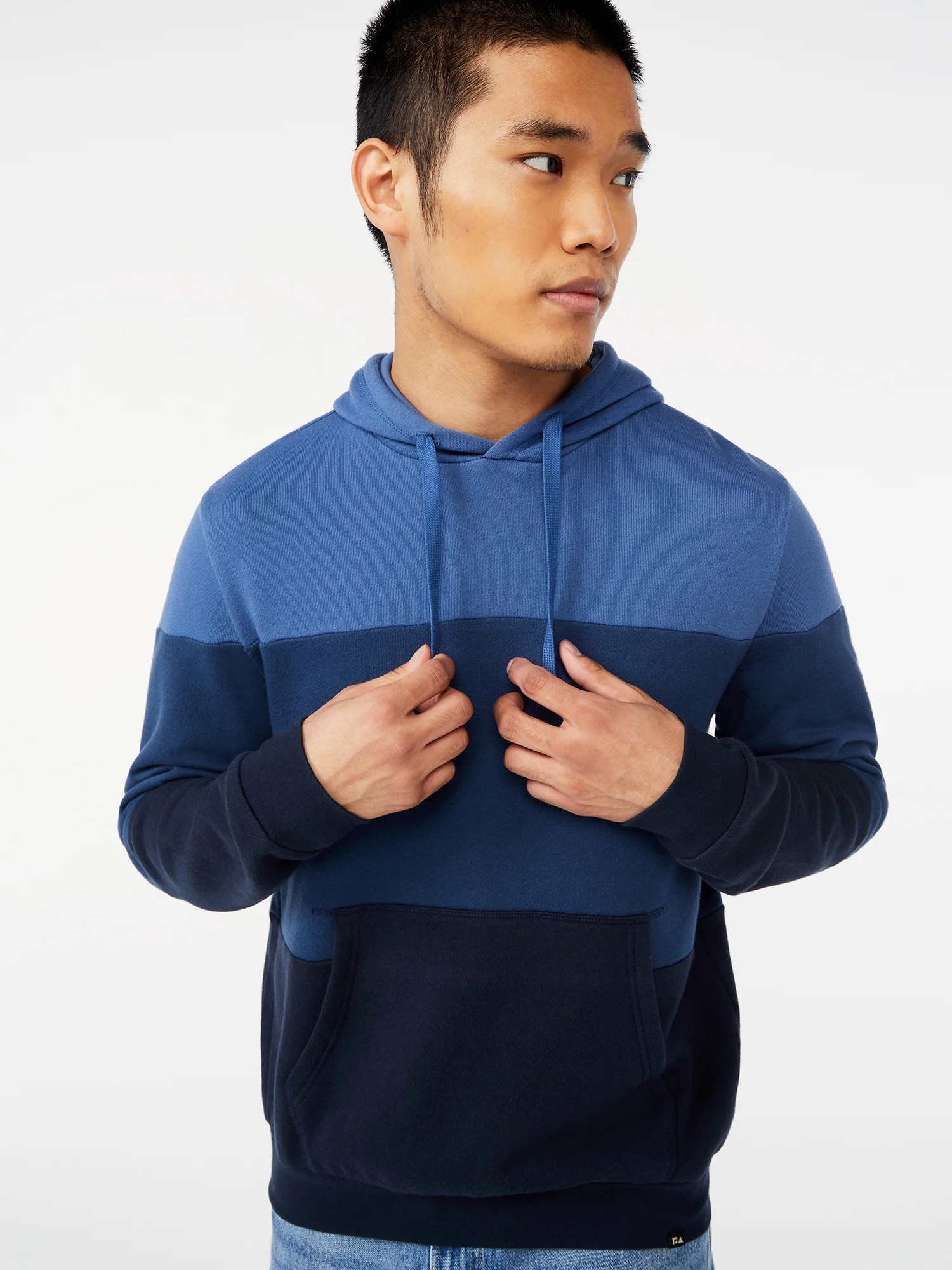 Free Assembly Men's Fleece Tri-Blocked Hoodie - Walmart.com | Walmart (US)