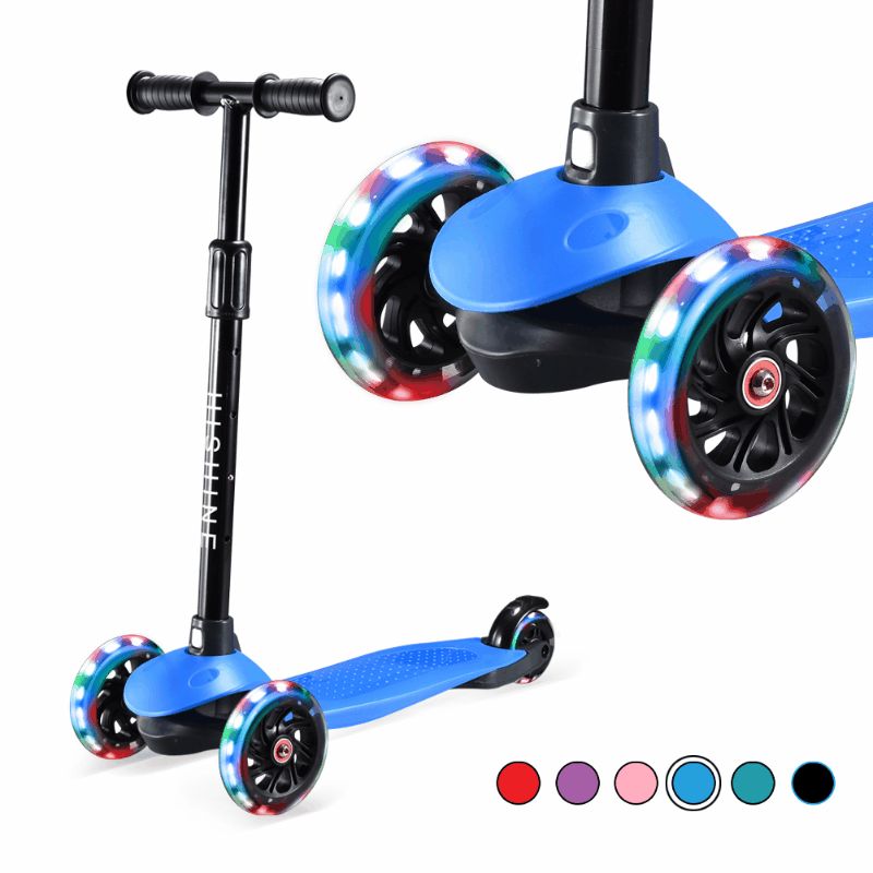 Hishine Kick Scooter for Kids with 3 Light Up Wheels and Adjustable Height for 2-7 Years Old Ages... | Walmart (US)