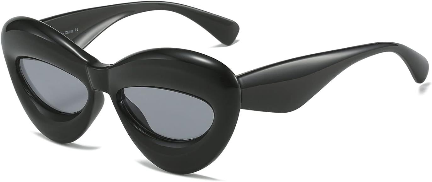 YAMEIZE Trendy Oversized Thick Lip Shaped - Sunglasses for Women Men Cat Eye Stylish Lip Frame Fu... | Amazon (UK)
