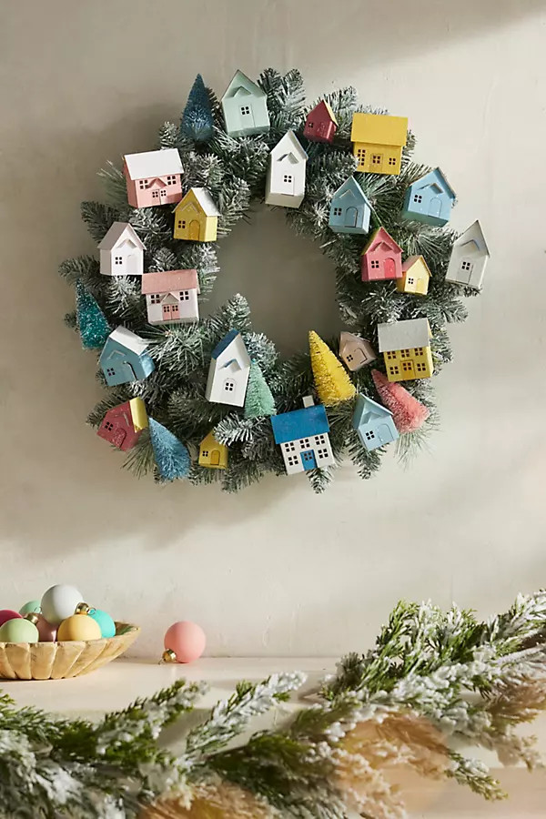 Paper Village Wreath | Anthropologie (US)