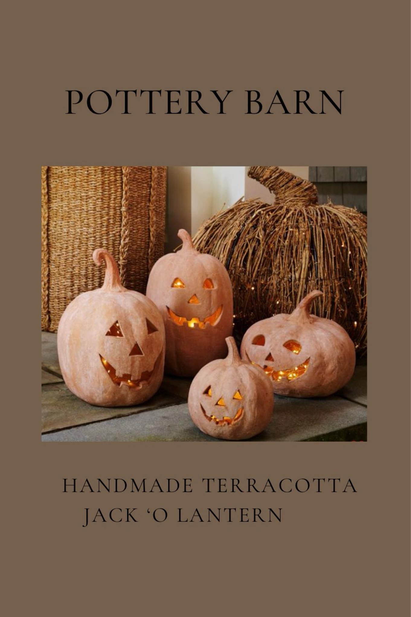 Pottery Barn 
Handmade Terracotta 
Jack O’ Lantern 
Fall Decor 
Halloween 

#LTKHome #LTKStyleTip #LTKSeasonal