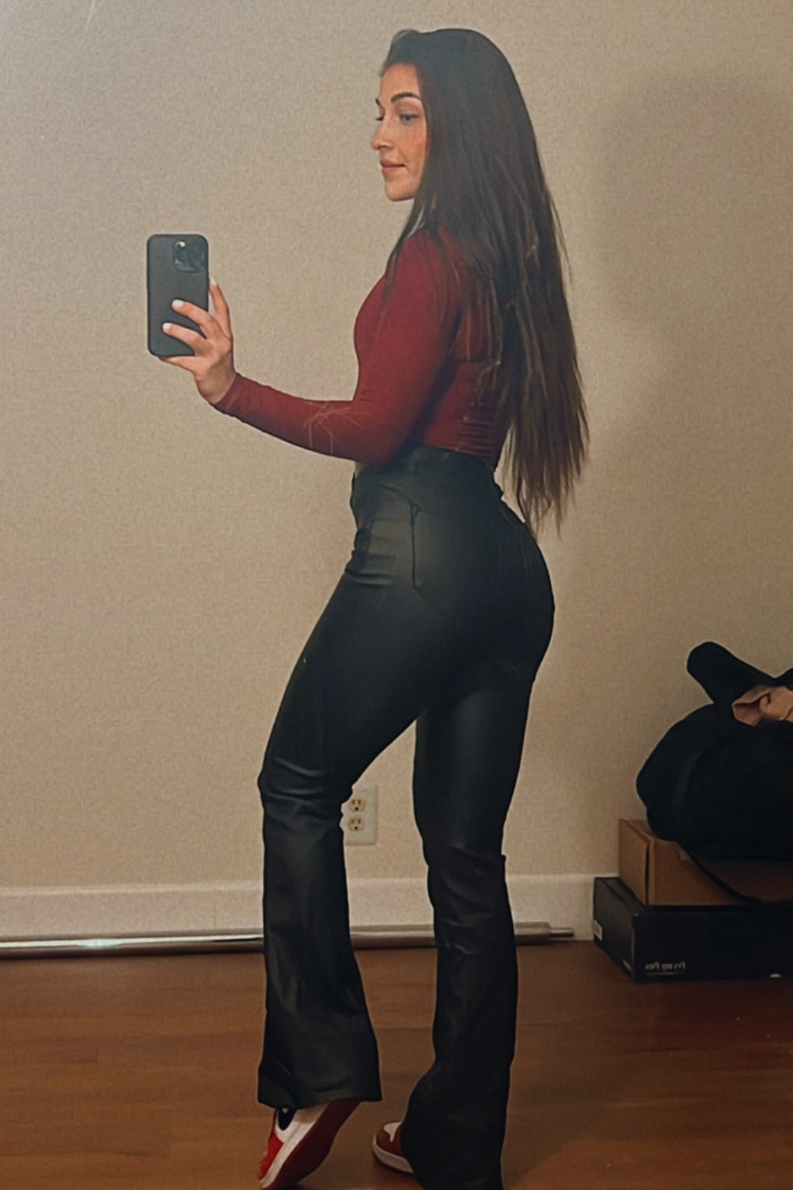 Confident and classic: pairing a bold burgundy top with sleek black leather pants for a look that commands attention. Perfect for day or night vibes! 

Bodysuit color available in select stores. Black and green are available online 

#LTKGiftGuide #LTKWorkwear #LTKHoliday