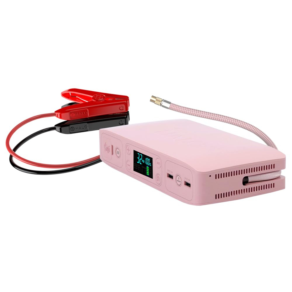 HALO Bolt Air+ 55500 Portable Car Battery Jump Starter | 100 PSI Air Compressor, 55.5Wh USB Power... | Amazon (US)