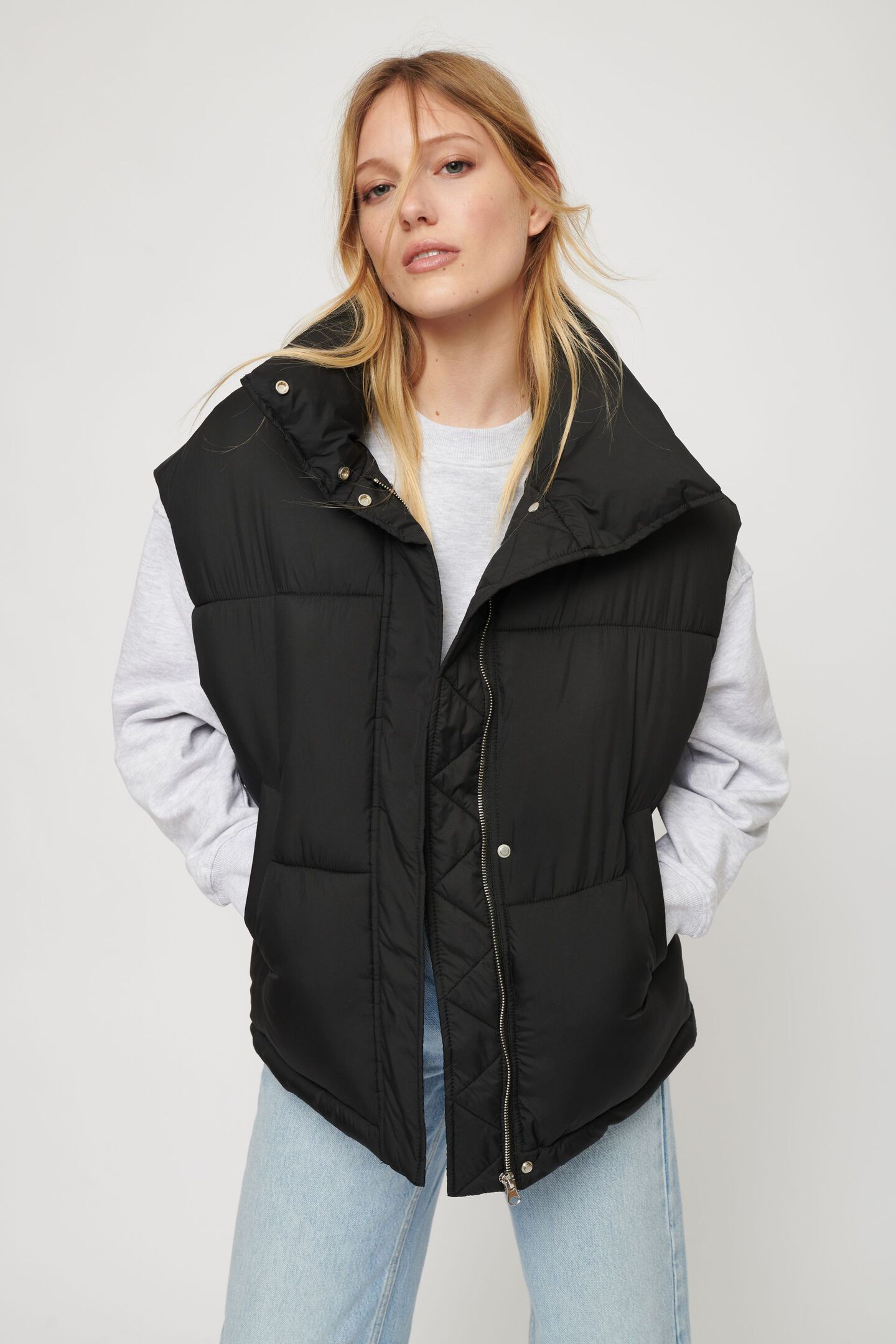 Oversized Quilted Puffer Vest | Dynamite Clothing