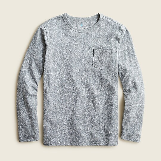 Boys' long-sleeve pocket T-shirt in the softest jersey | J. Crew US