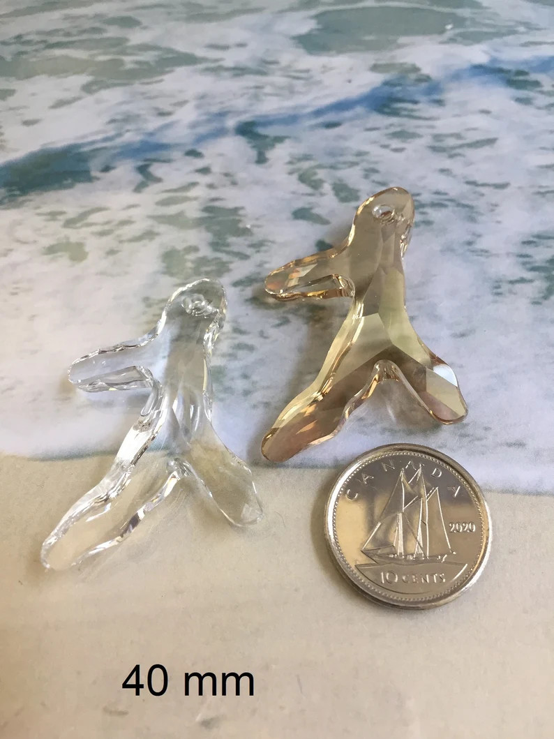 Swarovski Coral 40-25mm crystal pendant, Art#6790 &6791, various sizes and quantities | Etsy (US)