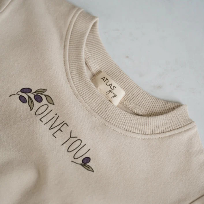 Olive You Crewneck | Atlas Grey