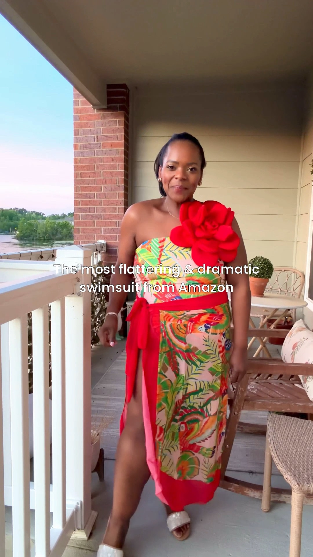 Okay this is the most dramatic swimsuit I’ve ever owned and it’s from Amazon. I’m wearing the size large.

Resort wear 2026
Vacation beach outfit 
Amazon finds
Tropical swimsuit 
Spring break 

#LTKMidsize #LTKSwim #LTKgrwm