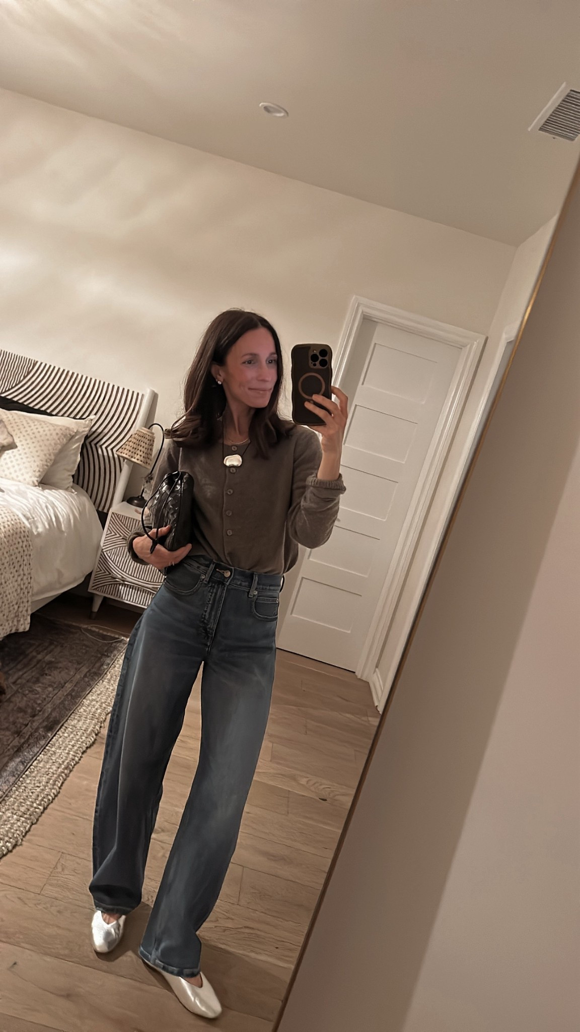 Fun night out with moms 
Full length in these jeans. Sized up one 
Silver flats are several seasons old 


#LTKPetite #LTKOver40