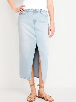 Mid-Rise Jean Maxi Skirt | Old Navy (US)