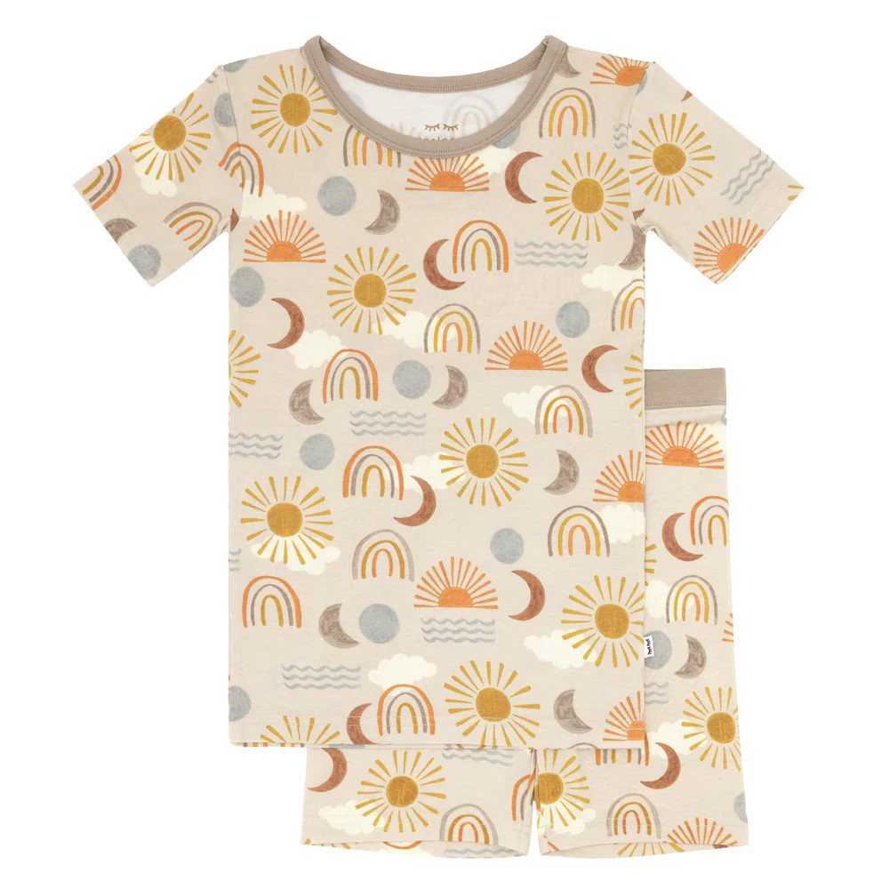 Desert Sunrise Two-Piece Short Sleeve & Shorts Pajama Set | Little Sleepies