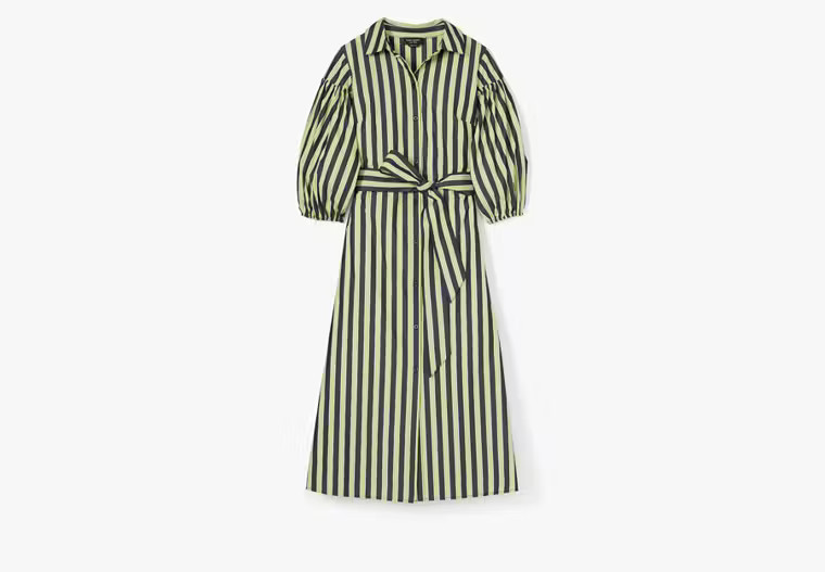 Kate Spade Springtime Stripe Shirtdress, Wasabi/black/verte De Terre - XXL | Kate Spade Outlet